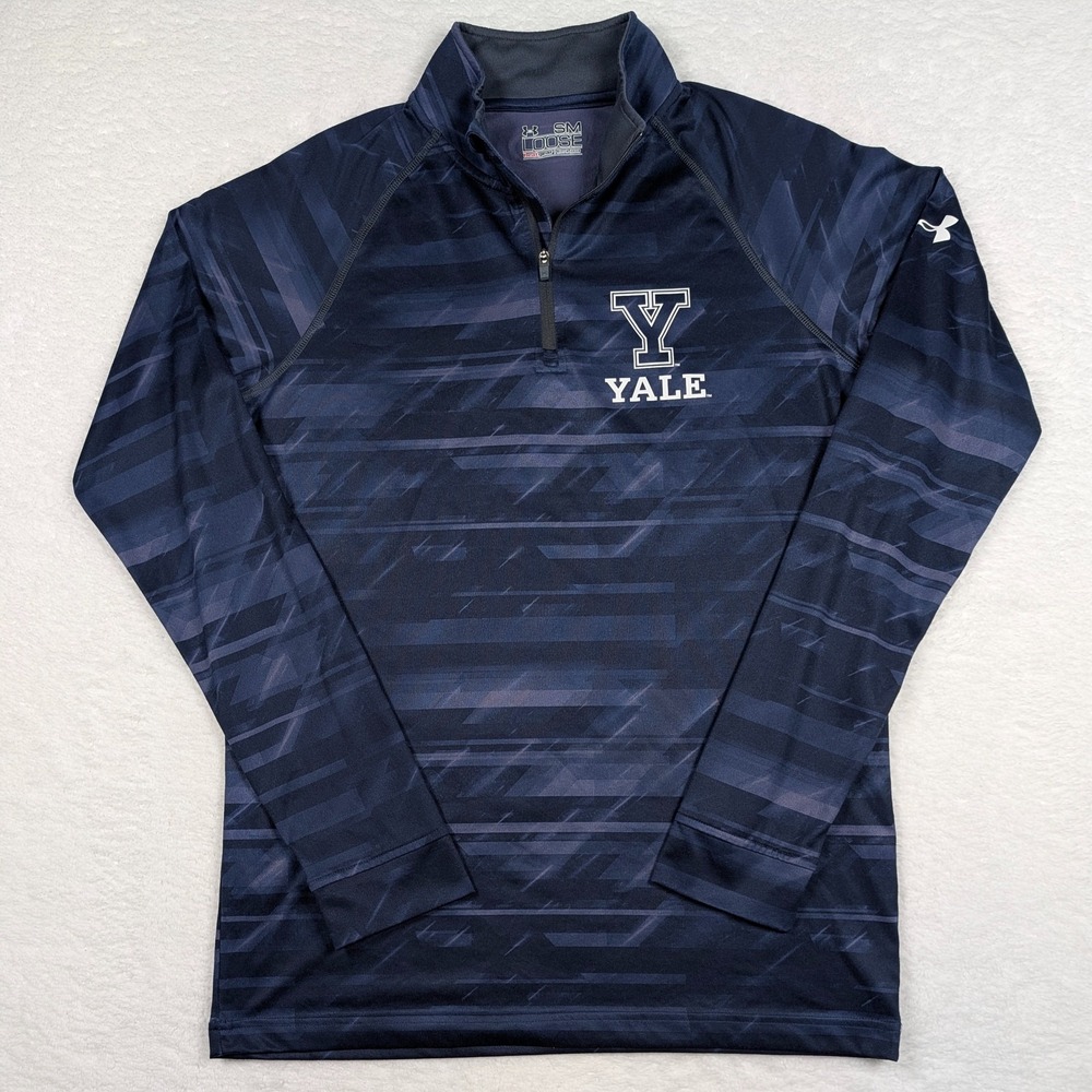 Yale Bulldogs Shirt Mens Small Blue NCAA Under Armour HeatGear 1/4 Zip - Picture 2 of 10